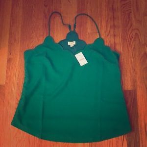 Never worn JCrew Scalloped Racerback Blouse